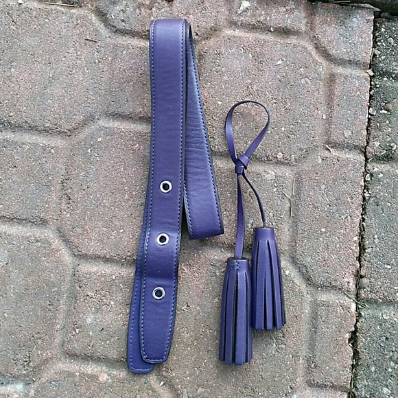 Coach Handbags - Coach Legacy Marine Purple Leather Strap Tassel